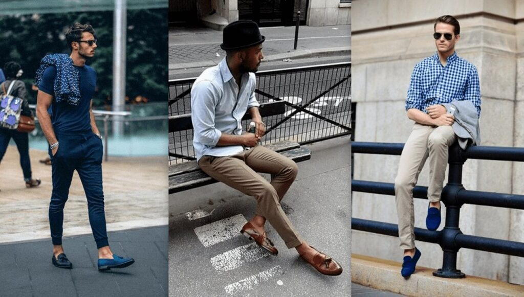 men wearing elevator loafers