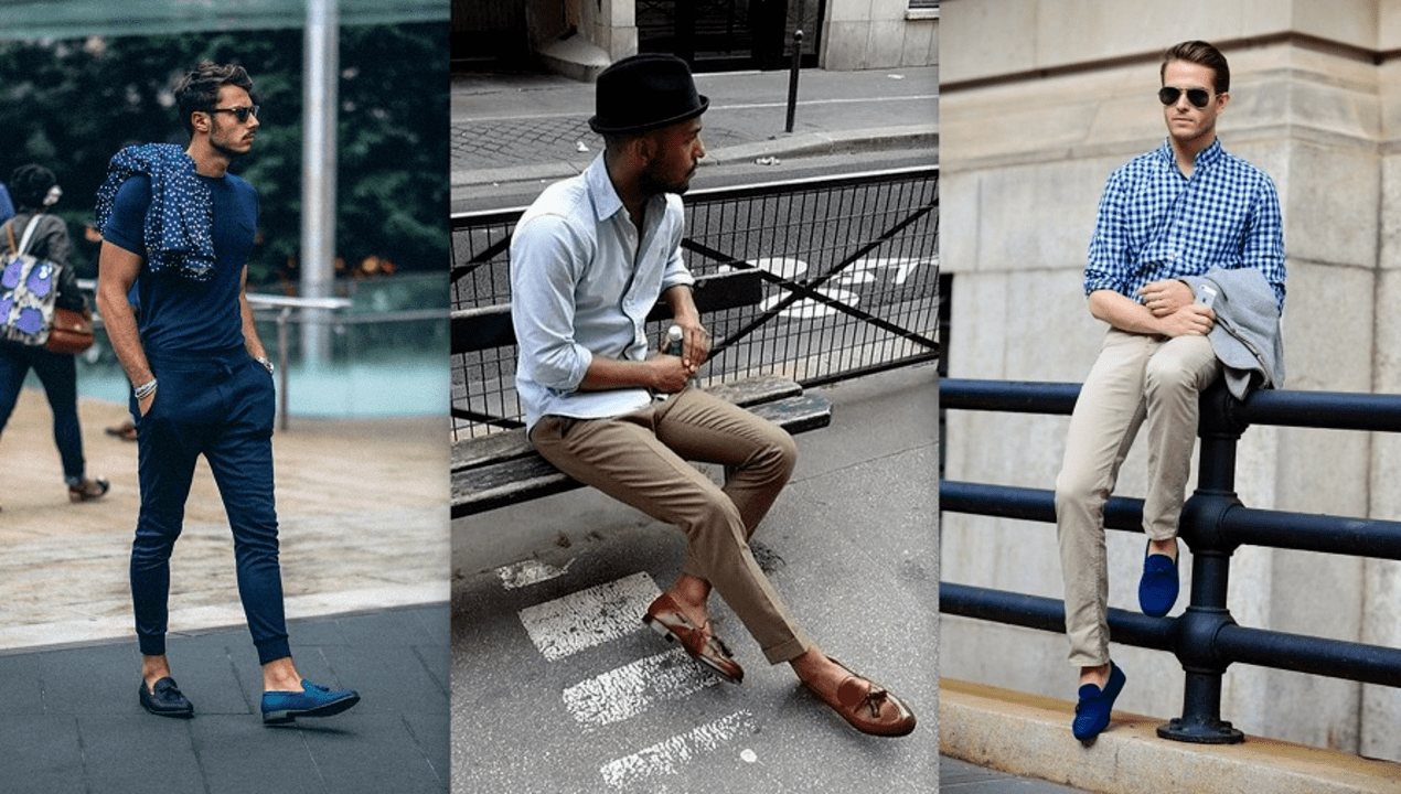 men wearing elevator loafers
