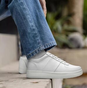 Białe Sneakersy z Podwyższeniem 6 CM / 2.36 cala