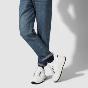 Białe Sneakersy z Ukrytą Wkładką Wedge 3.94 cala / 10 CM