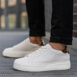 Białe sneakersy na platformie 7 CM / 2.76 cala