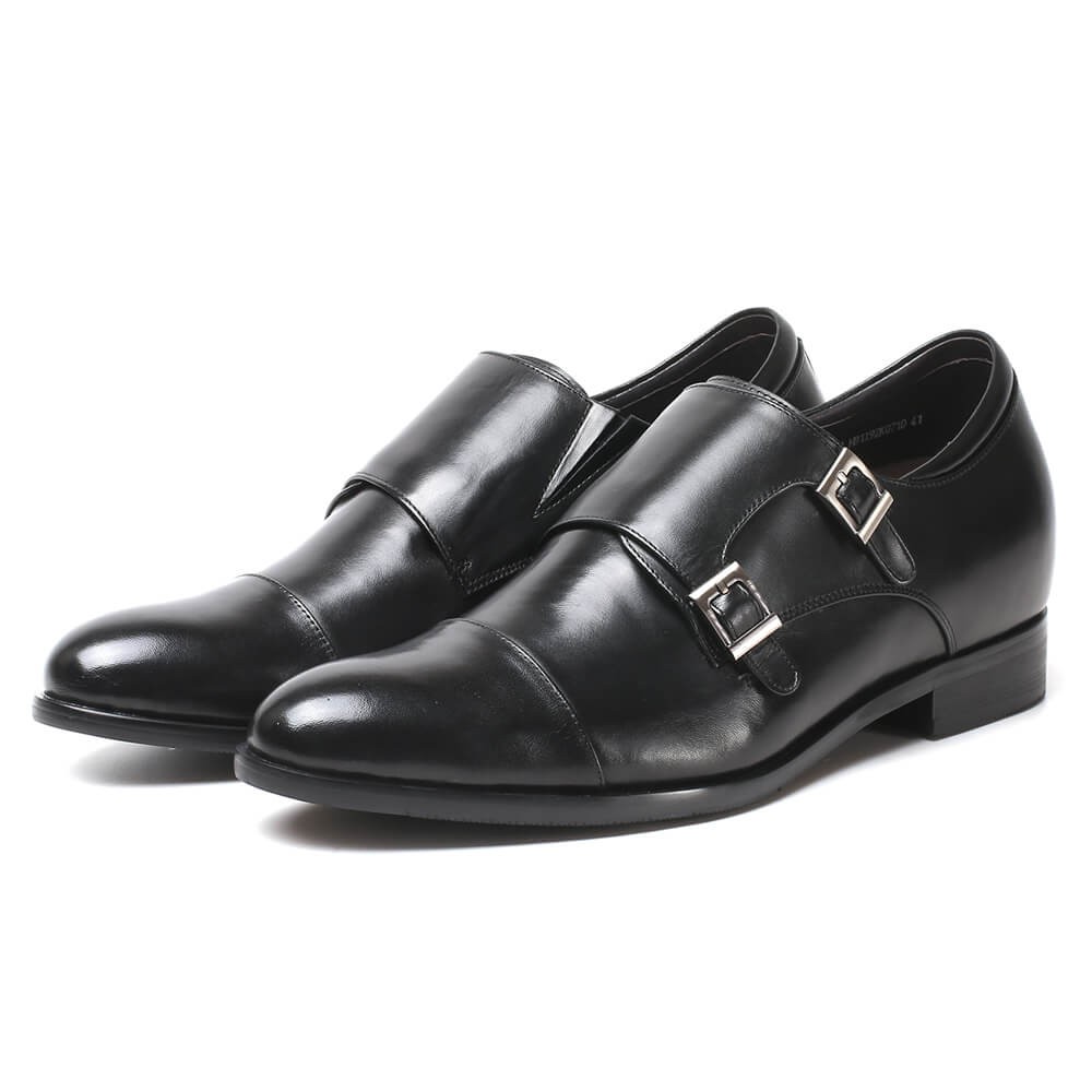 Męskie Eleganckie Buty Monk Strap z Zaokrąglonym Noskiem