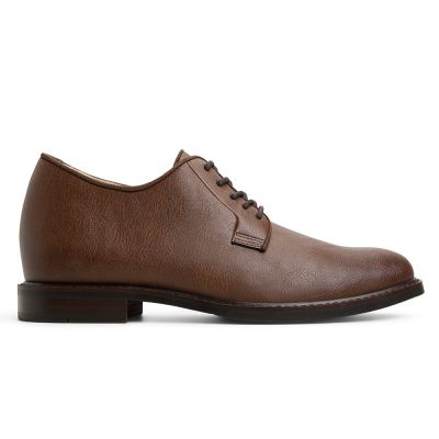 Buty Podwyższające Dla Faceta – 7cm Brązowe Wegańskie Buty Derby