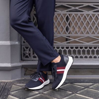 CMR CHAMARIPA Buty Podwyższające Męskie | Niebieskie Oddychające Sneakersy Dzianinowe 7 CM