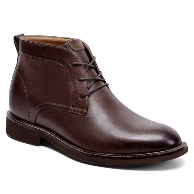CMR CHAMARIPA Męskie Buty Elevator – Brązowe skórzane eleganckie buty na wysokim obcasie 7 cm