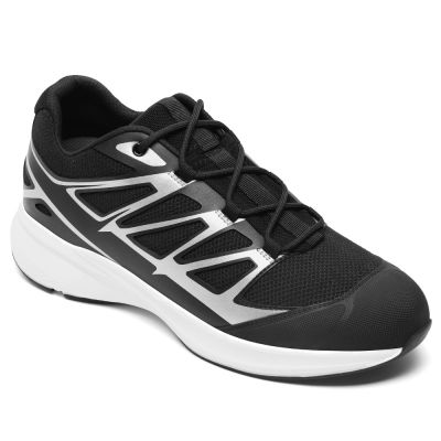 CMR CHAMARIPA 7CM buty męskie podwyższające | Czarne przewiewne sneakersy z siateczki