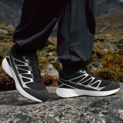 CMR CHAMARIPA 7CM buty męskie podwyższające | Czarne przewiewne sneakersy z siateczki