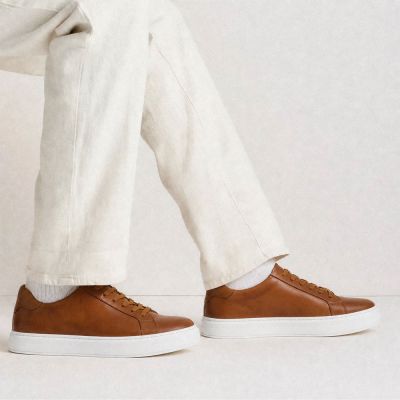 CMR CHAMARIPA Buty Podwyższające Męskie | Brązowe Skórzane Sneakersy na Co Dzień 7 CM