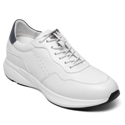 CMR CHAMARIPA męskie buty podwyższające | Białe skórzane sneakersy, które dodają 7CM wzrostu