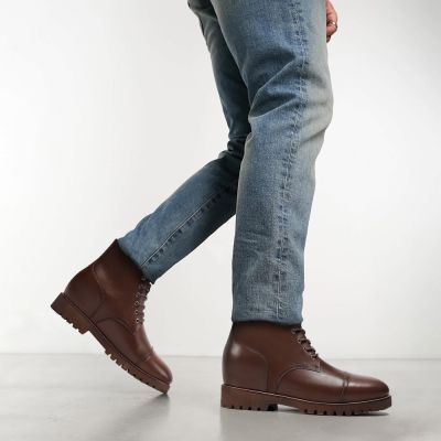 7 cm Brązowe Botki | Luksusowe Customowe