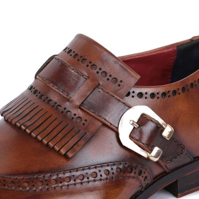 Mokasyny Wingtip Brogue z Podwyższeniem 7 cm