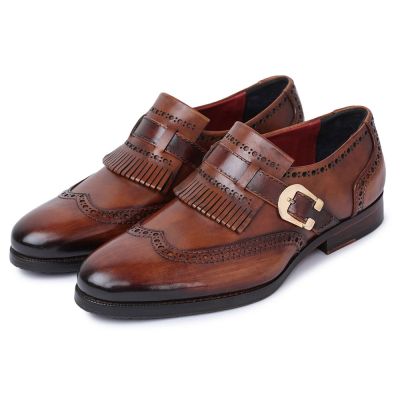 Mokasyny Wingtip Brogue z Podwyższeniem 7 cm