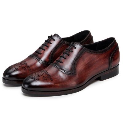 Semi-Brogue Oxfordki ze Skóry Licowej | 7 cm