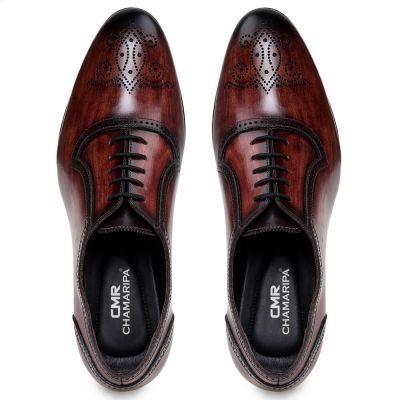 Semi-Brogue Oxfordki ze Skóry Licowej | 7 cm