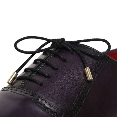 Fioletowe Oxfordy z Nosiem Cap Toe do 7 cm