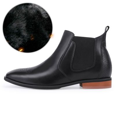 Buty Elevator na Zamówienie z Licowej Skóry +7 cm