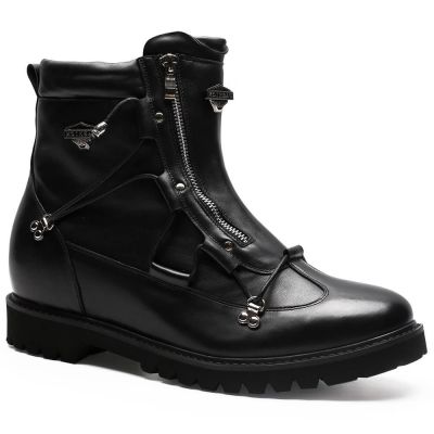 Czarne Buty Casualowe na Zewnątrz 9 cm