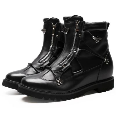 Czarne Buty Casualowe na Zewnątrz 9 cm