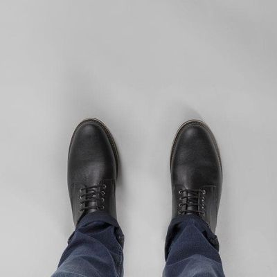 6 cm Czarne Buty Męskie z Wegańskiej Skóry