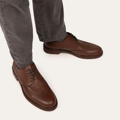 Męskie 6 cm Derby – Buty Wingtip Brogue