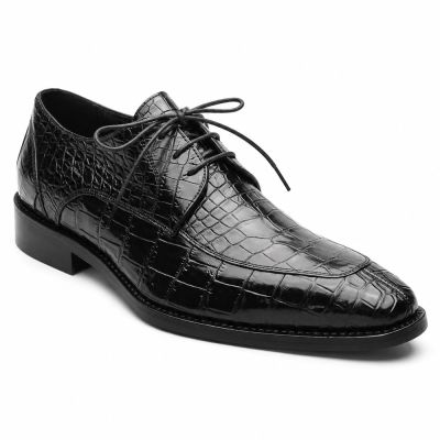 CMR CHAMARIPA Męskie buty podwyższające | Czarne buty Derby z wzorem krokodyla 7 CM