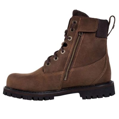 7 cm Brązowe Botki Motocyklowe | CHAMARIPA