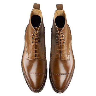7 cm Buty Podwyższające Derby w Kolorze Brązowym