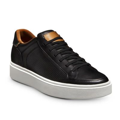 7 cm buty podwyższające sportowe z czarnej skóry premium dla mężczyzn