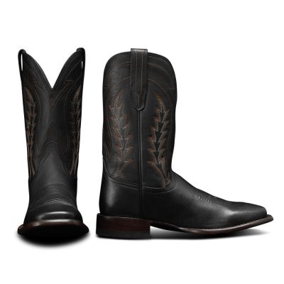 CMR CHAMARIPA Męskie kowbojki podwyższające wzrost | Czarne skórzane kowbojki w stylu vintage, podwyższenie o 7 cm / 2,76 cala
