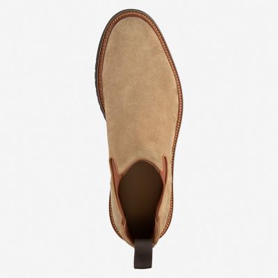 CMR CHAMARIPA Męskie Buty Podwyższające Wzrost | Beżowe Zamszowe Sztyblety 7 CM