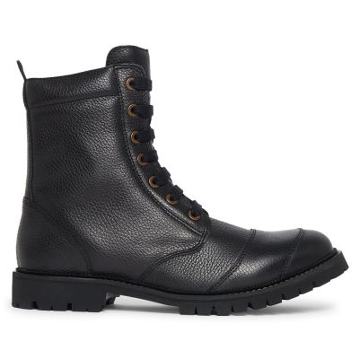CMR CHAMARIPA Męskie Buty Podnoszące Wzrost | Czarne Skórzane Buty Motocyklowe 7 CM