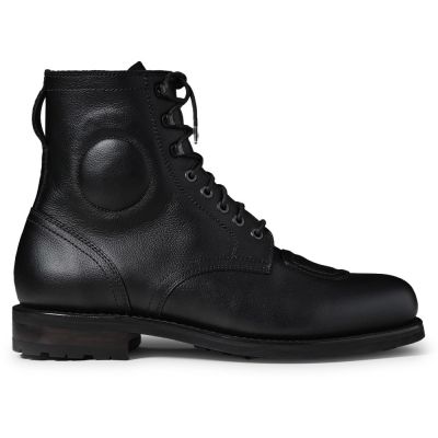 CMR CHAMARIPA Męskie Buty Podwyższające | Czarne Skórzane Buty Motocyklowe 7 CM