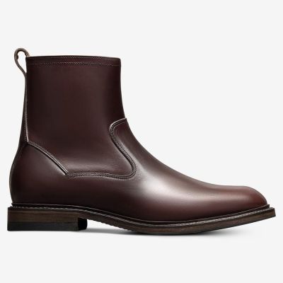 CMR CHAMARIPA Męskie Buty Podwyższające | Bordowe Skórzane Buty na Zamek 7 CM