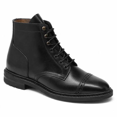 Najwyższe botki męskie CMR CHAMARIPA | Czarne botki ze skóry cordovan 7 CM