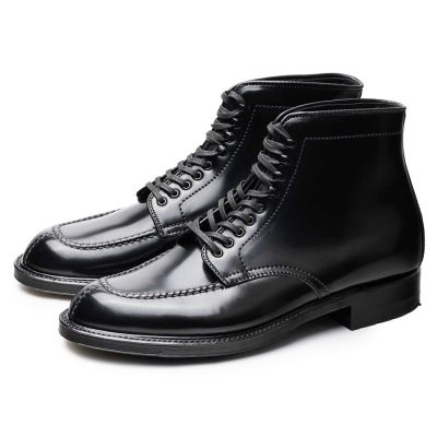 Męskie botki podwyższające CMR CHAMARIPA | Czarne botki ze skóry cordovan 7 CM