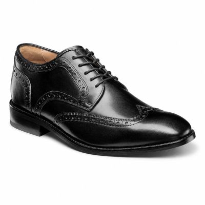 Męskie buty podwyższające CMR CHAMARIPA | Czarne buty brogues ze skóry cordovan 7 CM