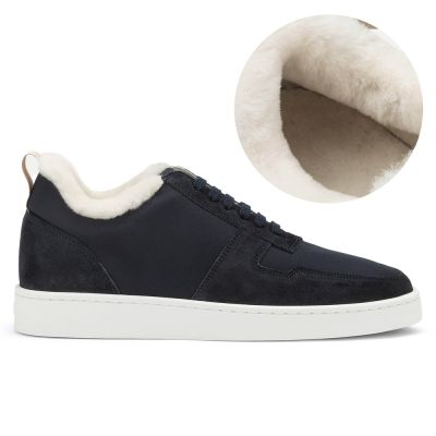 CMR CHAMARIPA Buty Podwyższające Męskie | Granatowe Sneakersy Zamszowe Ocieplane 6 CM
