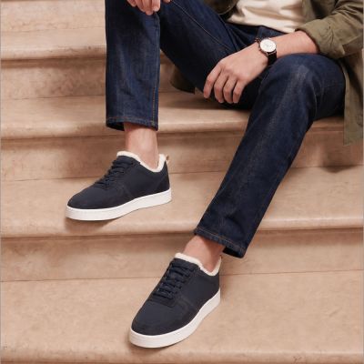 CMR CHAMARIPA Buty Podwyższające Męskie | Granatowe Sneakersy Zamszowe Ocieplane 6 CM