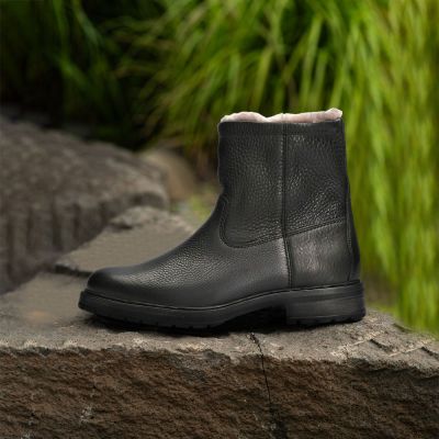 CMR CHAMARIPA Męskie Buty Podwyższające | Czarne Buty Zimowe na Zamek Ocieplane 7 CM