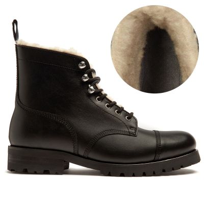 CMR CHAMARIPA Modne Buty Zimowe Męskie | Czarne Buty Ocieplane 7 CM