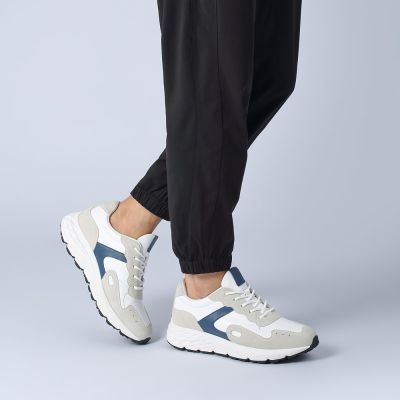 Męskie Sneakersy z Mieszanki Skór | 8 cm