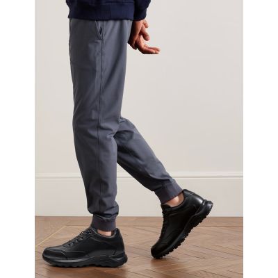 CMR CHAMARIPA 8CM buty podwyższające męskie - Czarne buty z ukrytą podeszwą skórzaną
