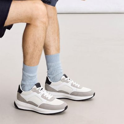 CMR CHAMARIPA Męskie Sneakersy Podwyższające | Białe Oddychające Buty Sportowe 8 CM