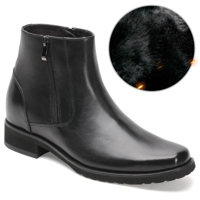 8 cm Botki Zamek z Skóry Cielęcej