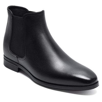 CMR CHAMARIPA Height Increaser for Men | Black Leather Chelsea Boots 7 CM