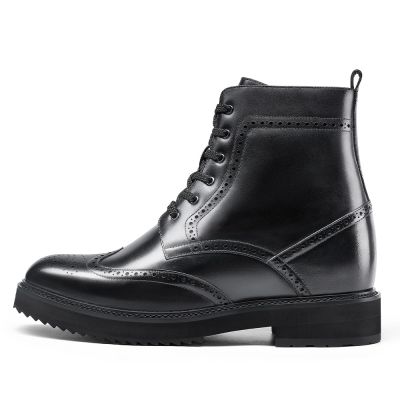 CMR CHAMARIPA Buty podwyższające - męskie buty, które dodają wzrostu - czarne buty typu brogsy, podwyższające o 10 cm / 3,94 cala.