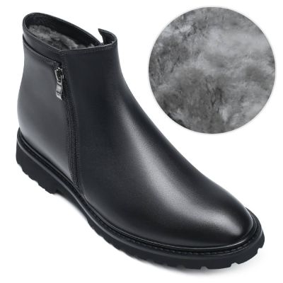 Buty Skórzane z Futrem 8 cm | Szyty na Miarę