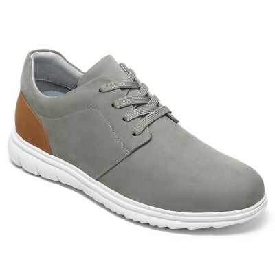 Buty Podwyższające Męskie Casual – Szare Buty Nubukowe 6cm