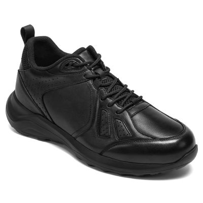 CMR CHAMARIPA Buty podwyższające wzrost, szeroki fason | Czarne skórzane męskie buty sportowe podwyższające wzrost o 8 cm / 3,15 cala