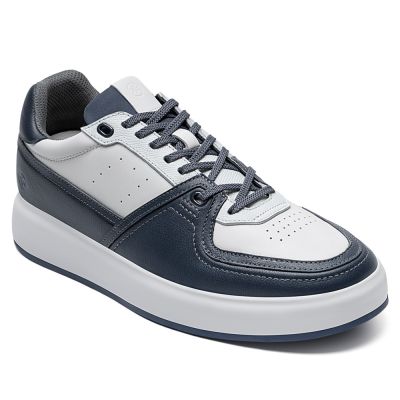 Szerokość Buty Podwyższające - 7 cm Niebieska skóra Casual Buty Męskie Na Podwyższeniu